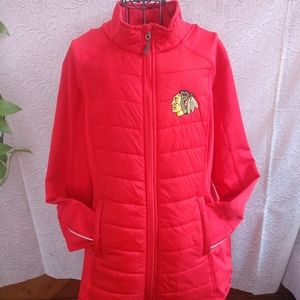 Chicago Blackhawks Official NHL Red Puffer Jacket